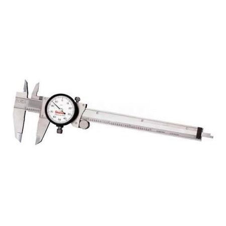 L. S. Starrett Co Starrett 120A-6 0-6" Dial Caliper W/White Dial On Black Case 120A-6
